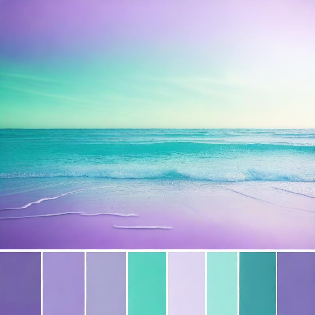 A beautiful gradient blending shades of lilac and aqua green, creating a soothing and visually appealing color transition