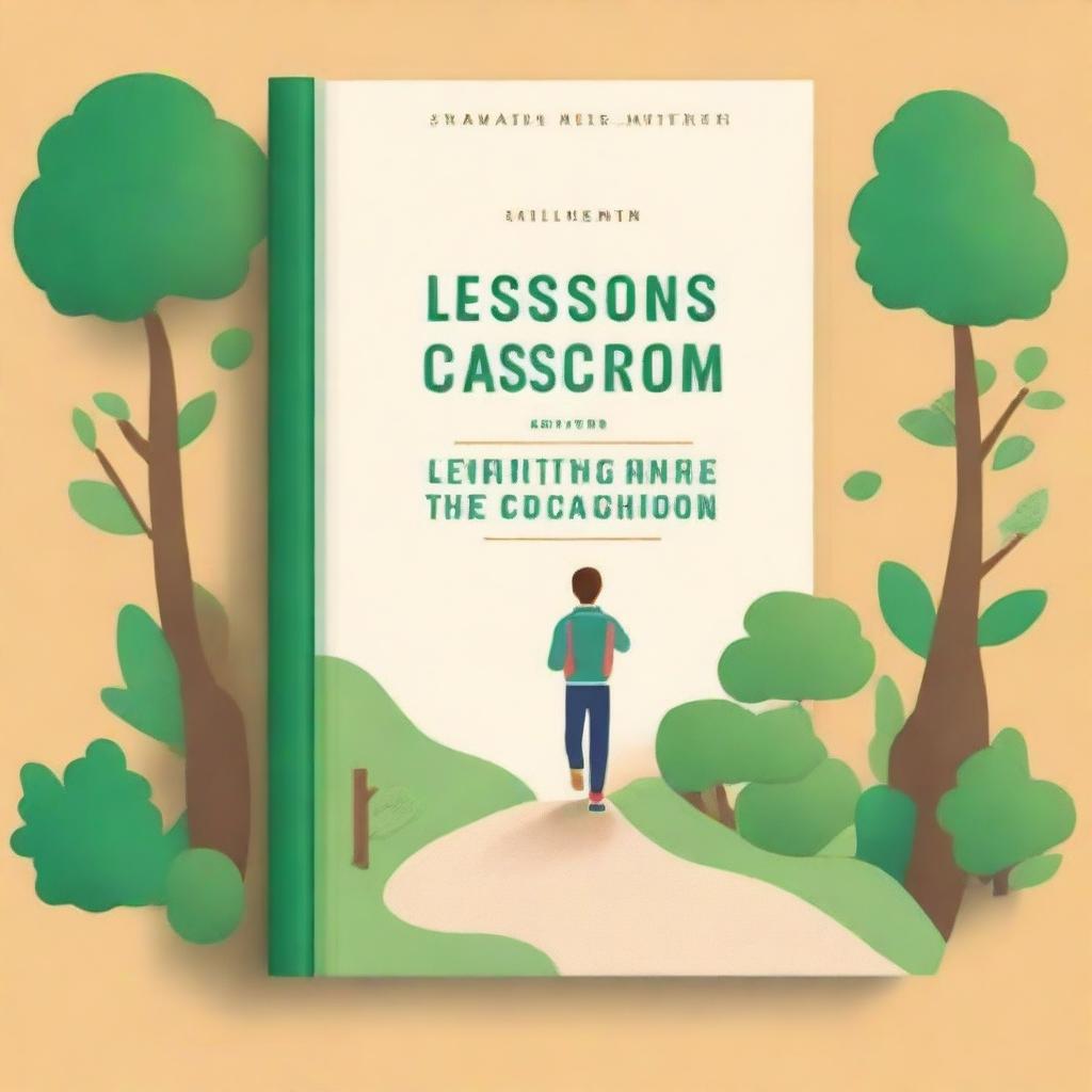 Create a book cover for 'Lessons Beyond the Classroom: A Student's Journey'