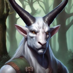 A detailed portrait of a one-horned harengon from Dungeons and Dragons