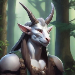 A detailed portrait of a one-horned harengon from Dungeons and Dragons