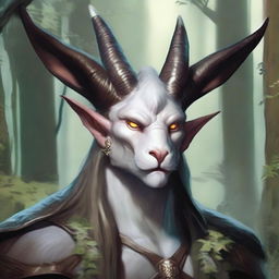 A detailed portrait of a one-horned harengon from Dungeons and Dragons