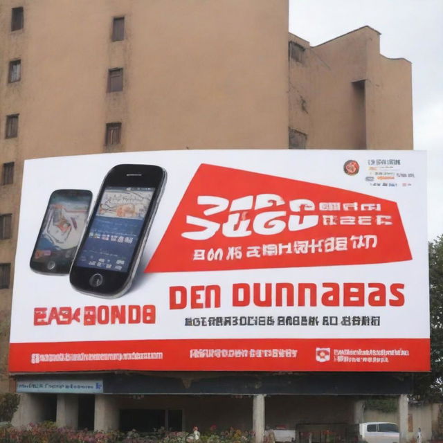 A large billboard measuring 2 meters by 1 meter featuring the logo of 'Tecno Seguridad' at the top