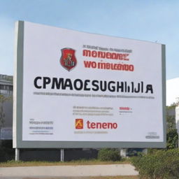 A large billboard measuring 2 meters by 1 meter featuring the logo of 'Tecno Seguridad' at the top