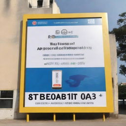 A large billboard measuring 2 meters by 1 meter featuring the logo of 'Tecno Seguridad' at the top