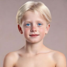 An ultra-realistic, 4K image of a blonde German boy with blue eyes, described as beautiful and perfect