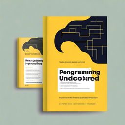 Design a book cover for 'R Programming Unlocked: Easy Learning for All' with a yellow background