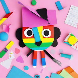 A DIY craft project featuring a paper Toca Boca character