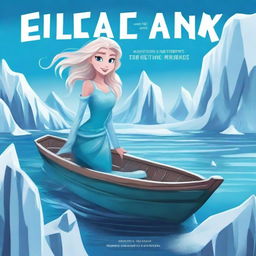 Create a young adult book cover titled 'The Adventures of Elsa and the Arctic Mermaids'