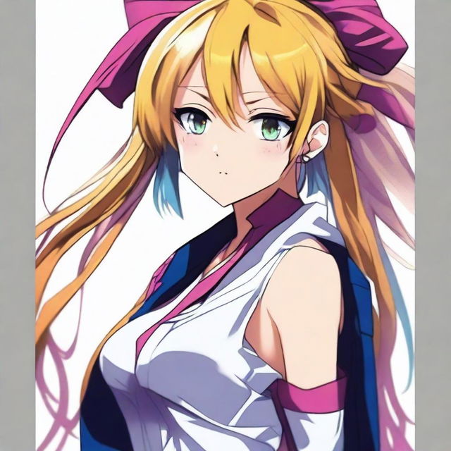 Create a stylish and appealing poster featuring an anime girl character