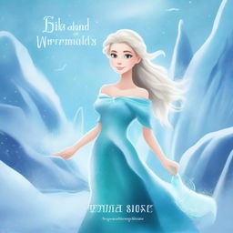 Create a young adult book cover for a novel titled 'The Adventures of Elsa and the Arctic Mermaids'