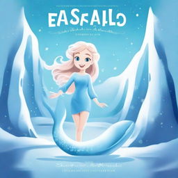 Create a young adult book cover for a novel titled 'The Adventures of Elsa and the Arctic Mermaids'