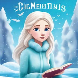 Create a young adult book cover for a novel titled 'The Adventures of Elsa and the Arctic Mermaids'