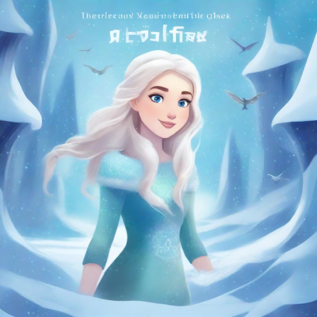 Create a young adult book cover for a novel titled 'The Adventures of Elsa and the Arctic Mermaids'