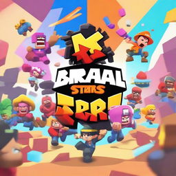 A dynamic and action-packed scene featuring a player facing off against the top 4 global ranked players in Brawl Stars