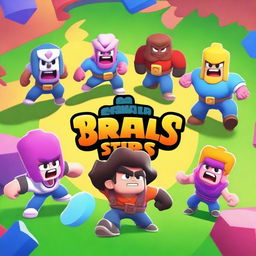 A dynamic and action-packed scene featuring a player facing off against the top 4 global ranked players in Brawl Stars