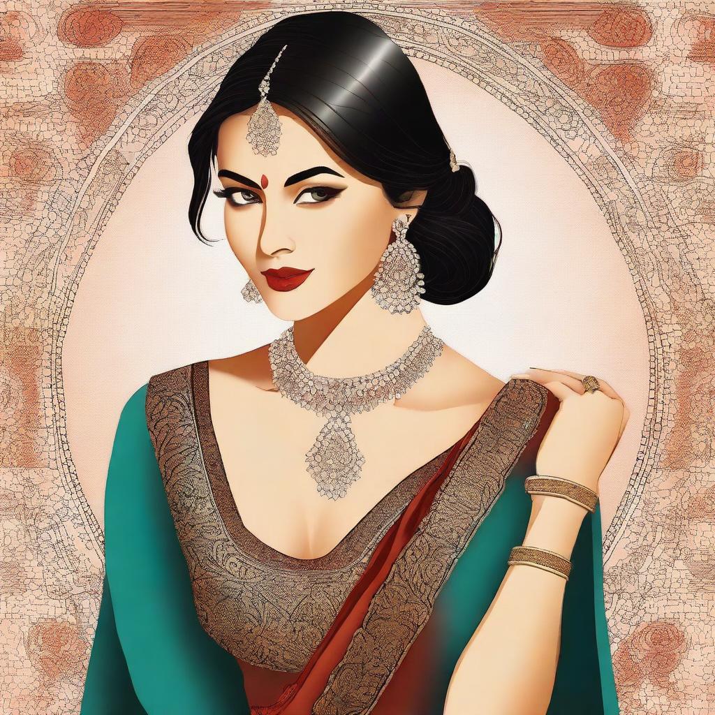 An image of a sexy young Indian woman, depicted in a tasteful and elegant manner