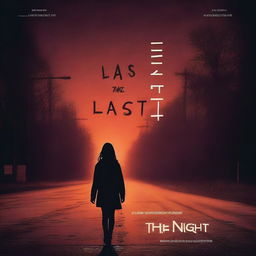 A movie poster titled 'THE LAST NIGHT' featuring a girl walking alone on an empty road