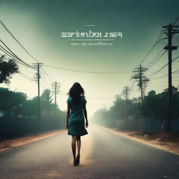 A movie poster named 'Oru Kaalai Neram' featuring a girl walking alone on an empty road