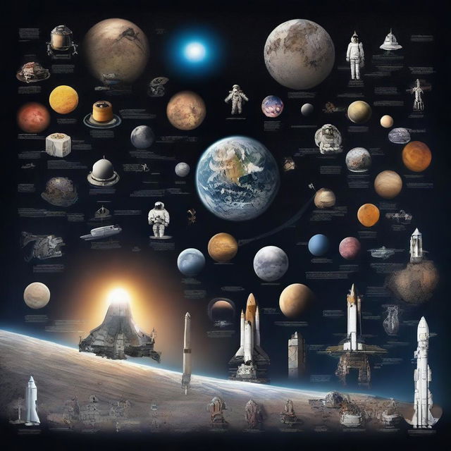 A visually captivating representation of humanity's stellar moments, showcasing new and historic milestones