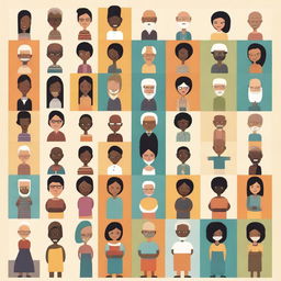 La imagen muestra un póster vertical con personas de diversas partes del mundo