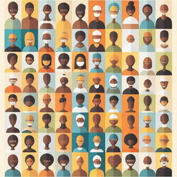 La imagen muestra un póster vertical con personas de diversas partes del mundo