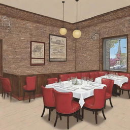 Illustrate a distinctive restaurant with a specific theme.