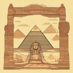 An incredible and detailed drawing for a T-shirt featuring ancient Egypt