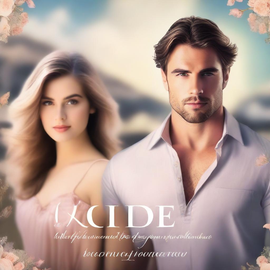 A romance book cover featuring a handsome man in the foreground, with two beautiful women standing behind him