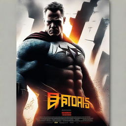 Create a visually stunning movie poster featuring a dynamic scene with a heroic character in the foreground, a dramatic background, and bold, eye-catching typography