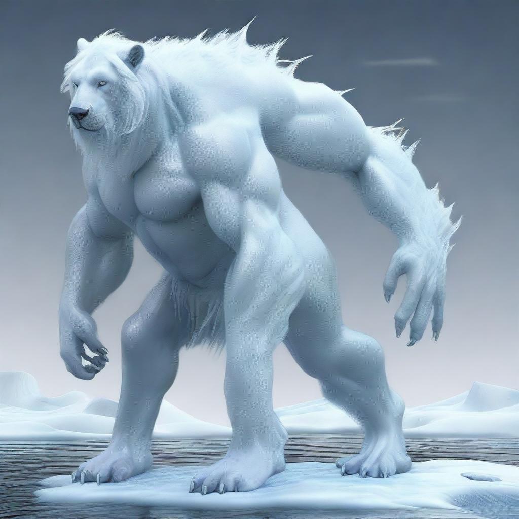 Glacius Icesea is a tall and imposing figure at 6'2" (188 cm) with a lithe yet strong build, weighing around 180 lbs (82 kg)