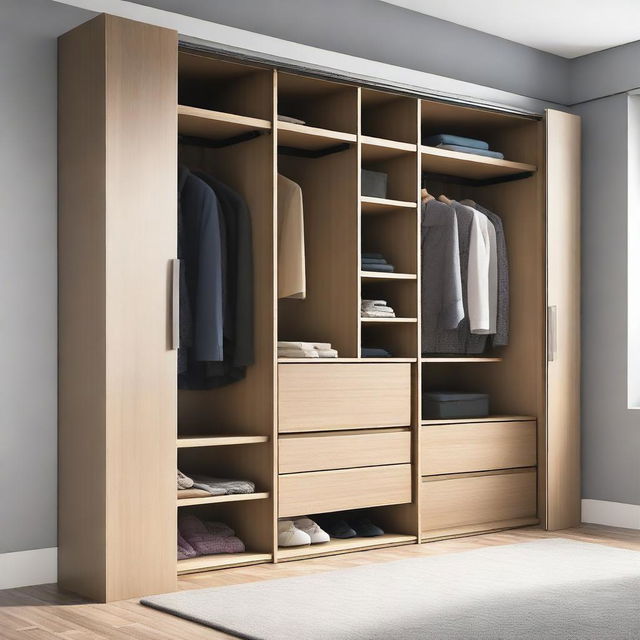 A detailed image of a wall closet