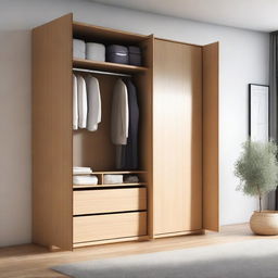 A detailed image of a wall-mounted wardrobe