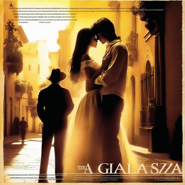 Create a romance movie poster for the film titled 'La Gigante y La Belleza'