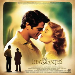 Create a romance movie poster for the film titled 'La Gigante y La Belleza'