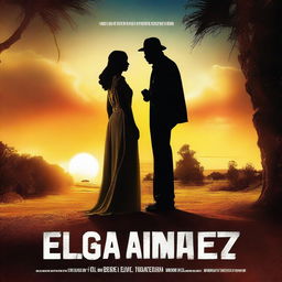 Create a romance movie poster for the film titled 'El Gigante y La Belleza - A Tale of Love and Mystery'