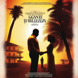 Create a romance movie poster for the film titled 'El Gigante y La Belleza - A Tale of Love and Mystery'