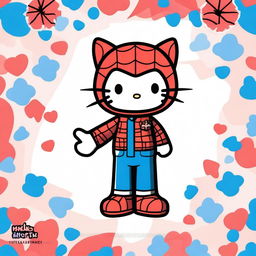 Create an image featuring a couple composed of Hello Kitty and Spider-Man