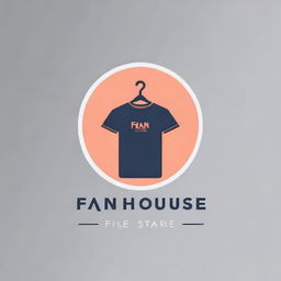 Create a modern and creative logo for an online clothing store named 'Fan House Store'