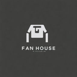 Create a modern and creative logo for an online clothing store named 'Fan House Store'