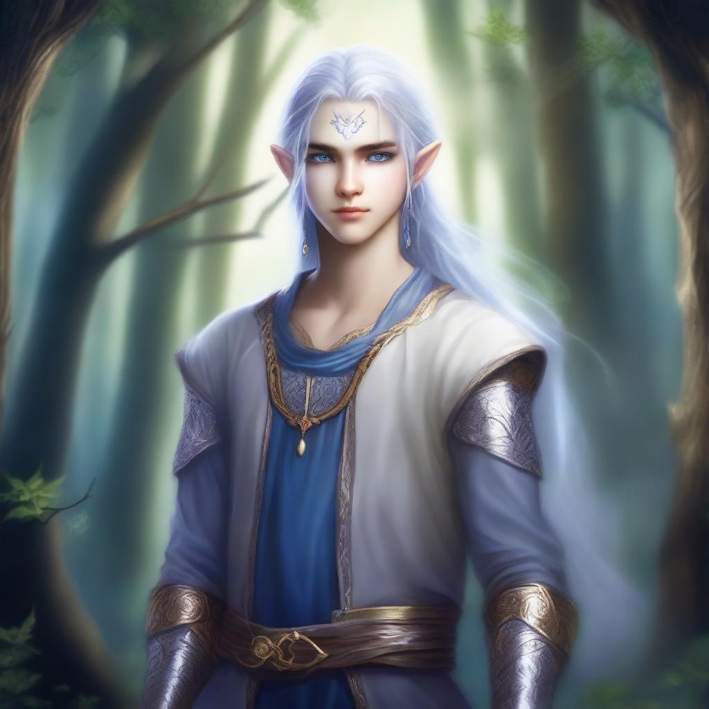 A young male moon elf orphan with a cursed mark on his skin