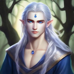 A young male moon elf orphan with a cursed mark on his skin