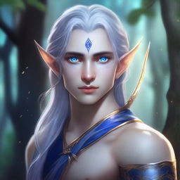 A young male moon elf orphan with a cursed mark on his skin