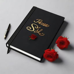 A realistic image of a black diary with the name TARIQ SIR written in bold golden letters on the cover