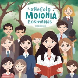 Capa de livro de ficção apresentando uma escola para seres sobrenaturais