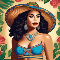 A depiction of a Latina woman