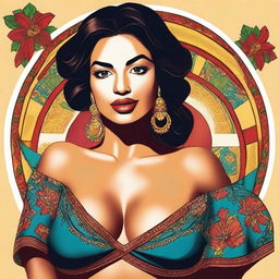 A depiction of a Latina woman