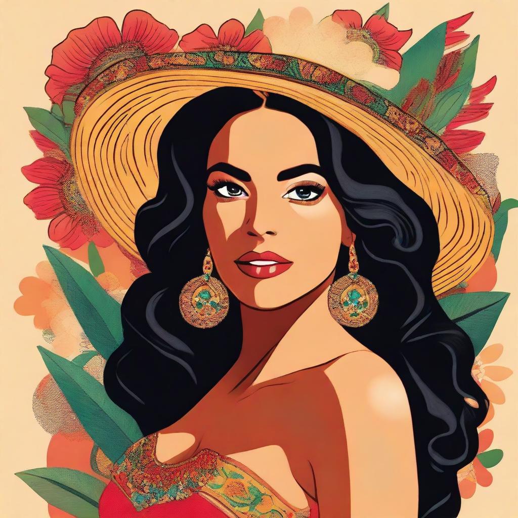 A depiction of a Latina woman