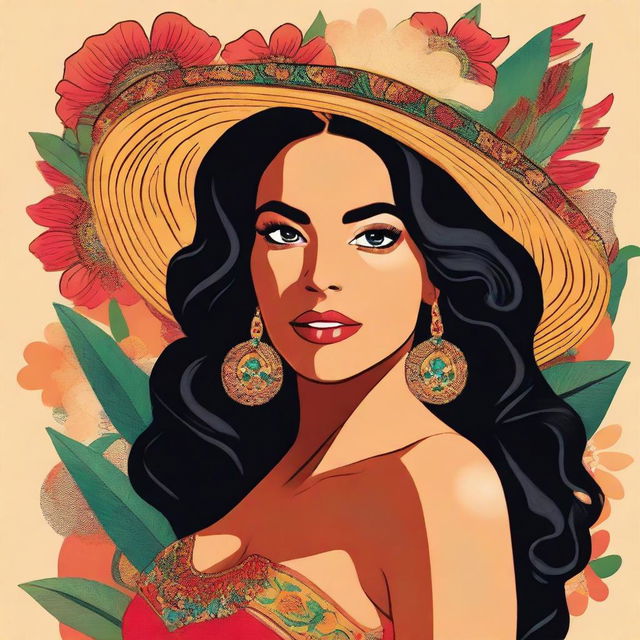 A depiction of a Latina woman