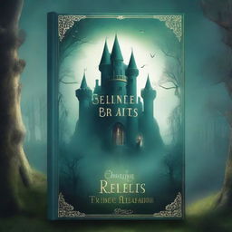 A captivating book cover featuring an enchanted forest with mystical creatures and a hidden castle in the background