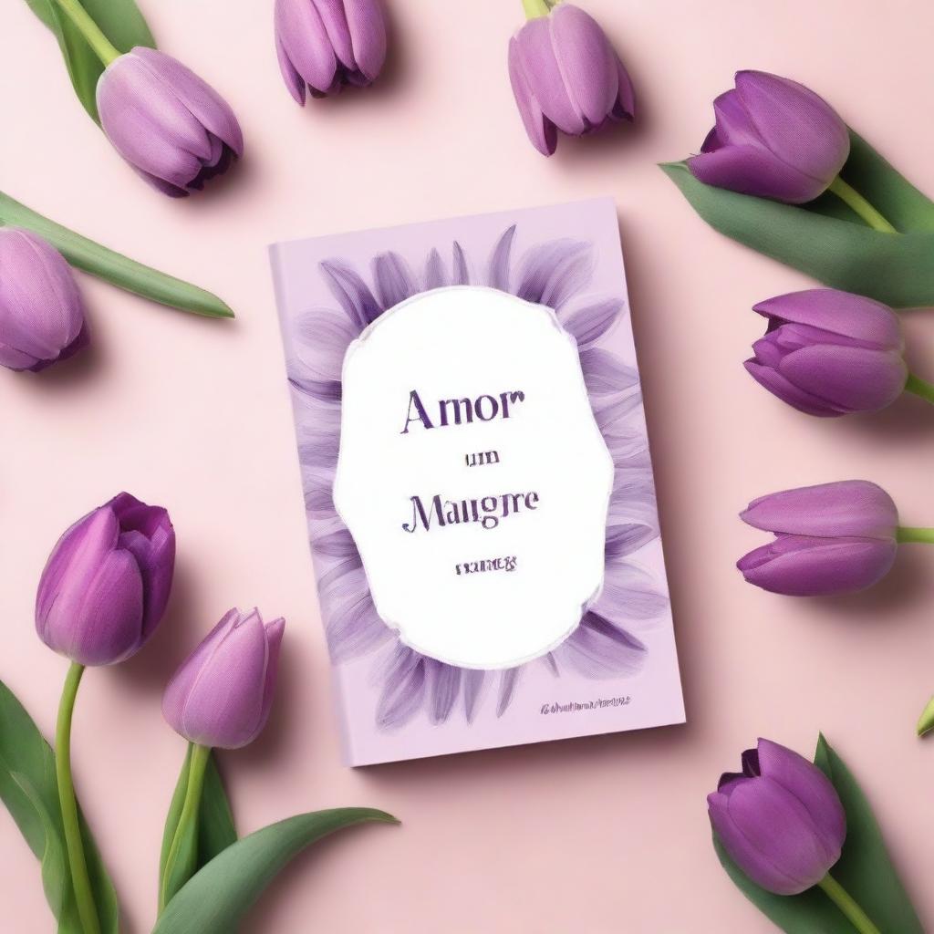 A book cover featuring purple tulips with the title 'O Amor é um Milagre' prominently displayed